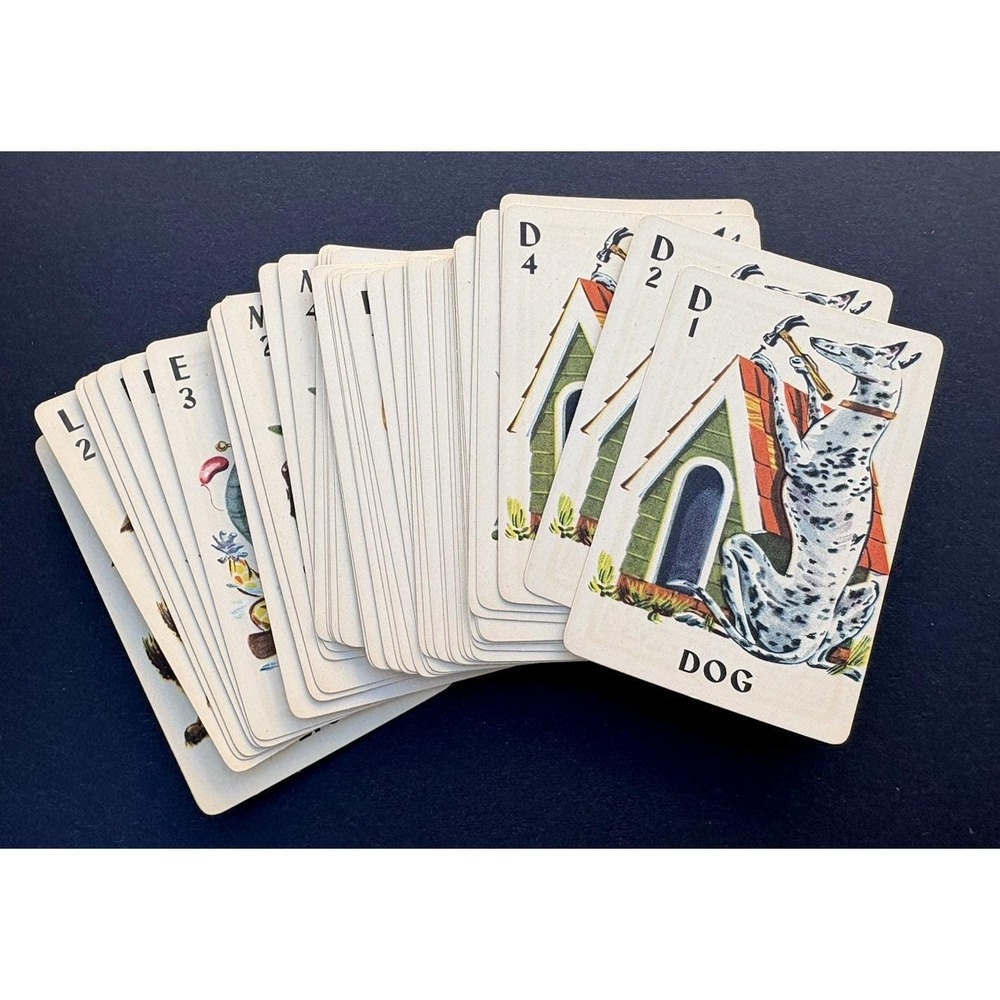 Vintage child's card game Whitman Animal Rummy complete with instructions 1950's